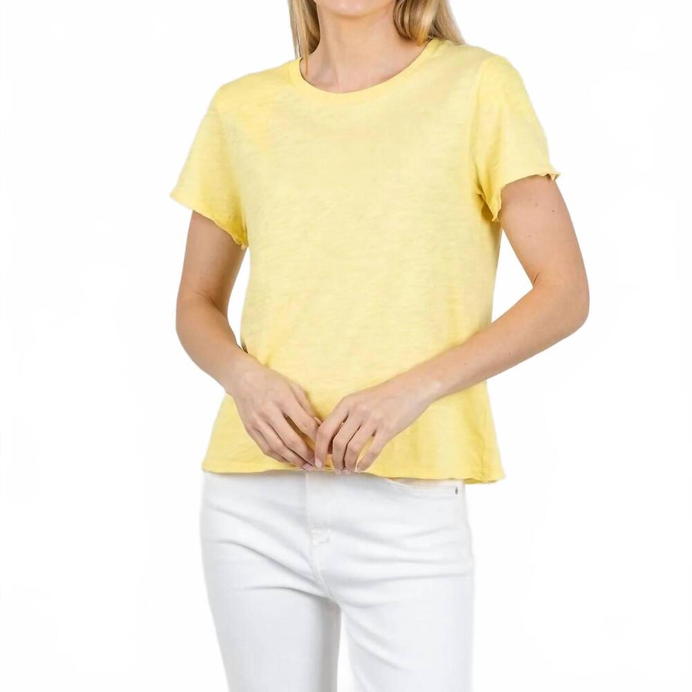 NEW ELLIOTT LAUREN silvie short sleeve tee in daffodil